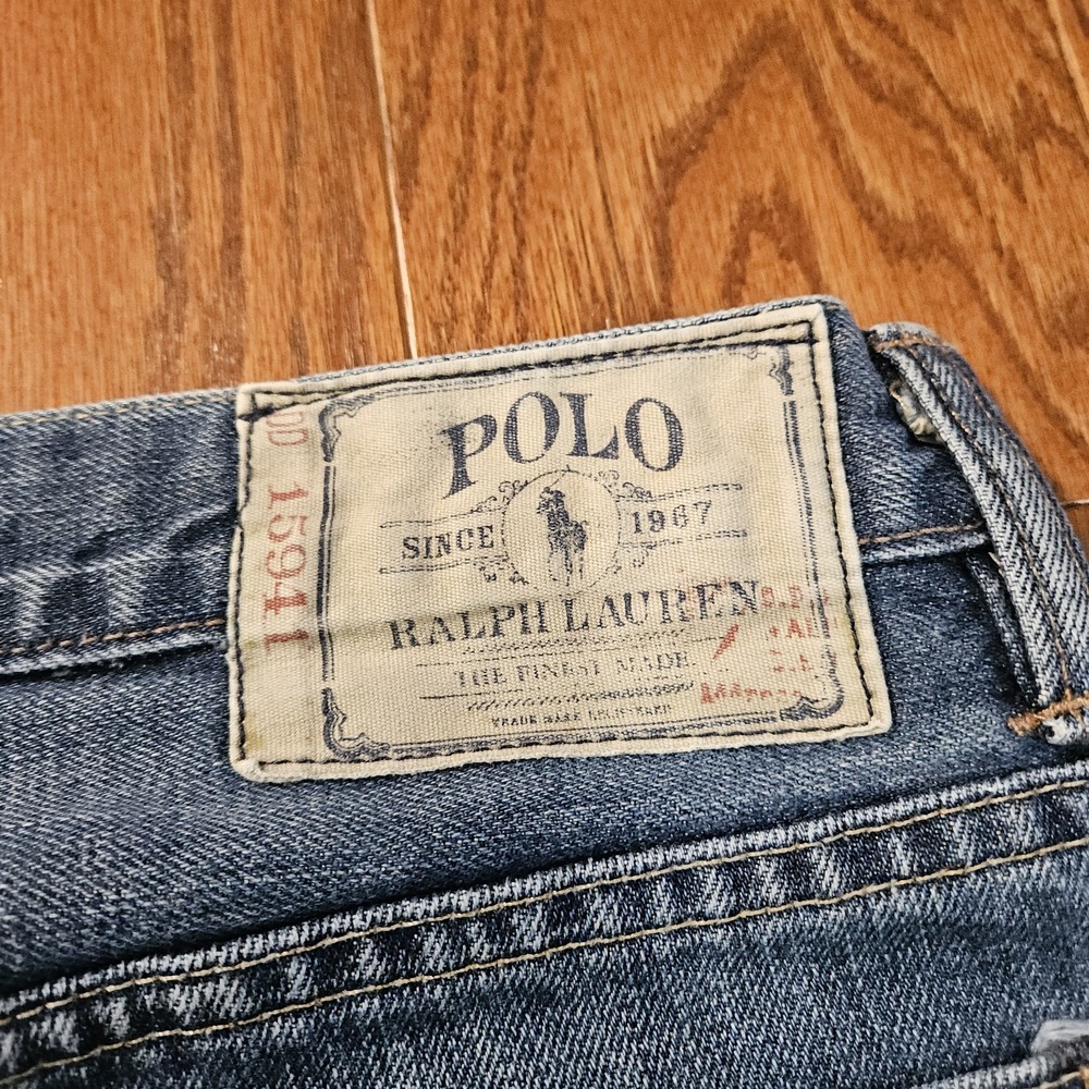 Polo Ralph Lauren Mens Straight Leg Distressed Medium Wash Denim Jeans 36x30 - Picture 4 of 11